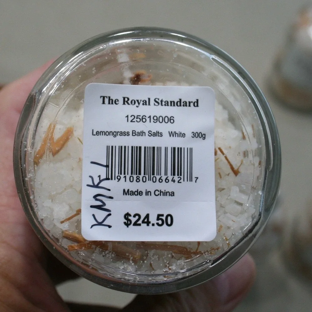 The Royal Standard Lemongrass Bath Salts 300g Glass Jar Cork Stopper Set of 4